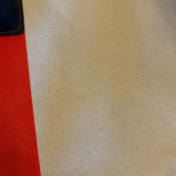 John Hardy Brown & Orange Striped Canvas Tote Bag NWOT - Picture 7 of 10